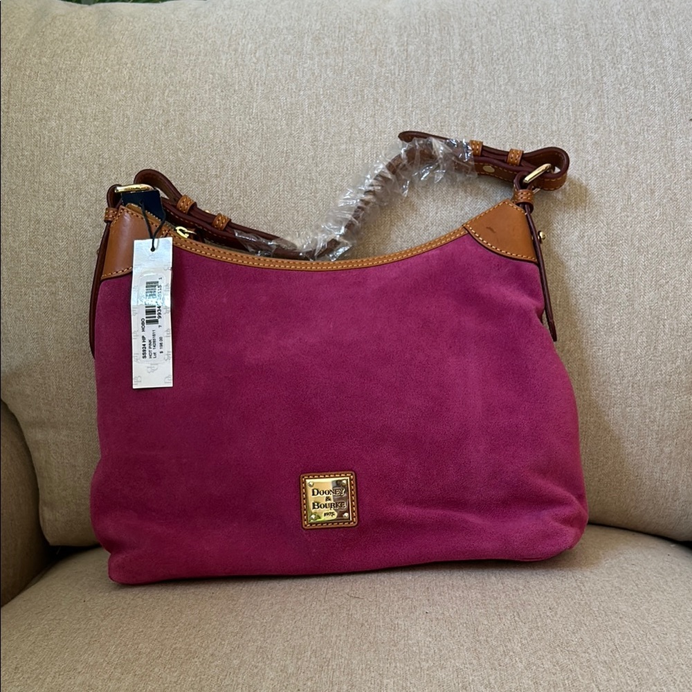 Dooney & Bourke Pink Suede Shoulder Bag